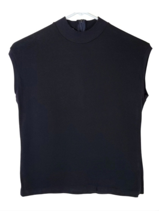 Beeline Tops - 2277 * Beeline Sleeveless High Neck Top Black Size M Vintage 60s 70s